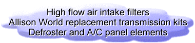 High flow air intake filters, etc.