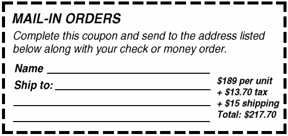 check or  cashier's check mail-in order form graphic: download and print out to order