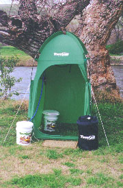 Picture of Townsend's ultimate portable bathroom.