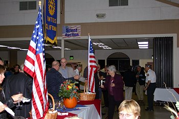 Korbel table with Rotary banner